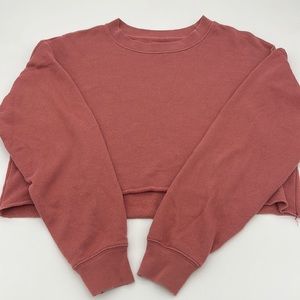 Aerie Distressed Cropped Crewneck